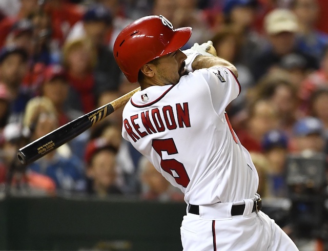 Washington Nationals third baseman Anthony Rendon at-bat during the 2019 National League Division Series