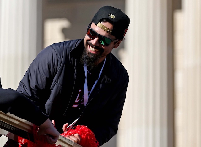 Washington Nationals third baseman Anthony Rendon celebrates the 2019 World Series