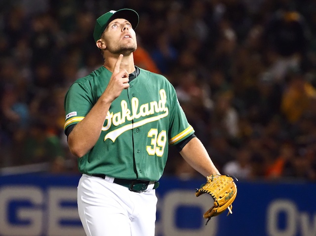 Oakland Athletics relief pitcher Blake Treinen