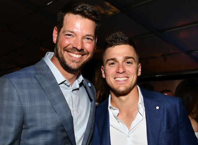 Kiké Hernandez and Rich Hill at the Los Angeles Dodgers Foundation Blue Diamond Gala