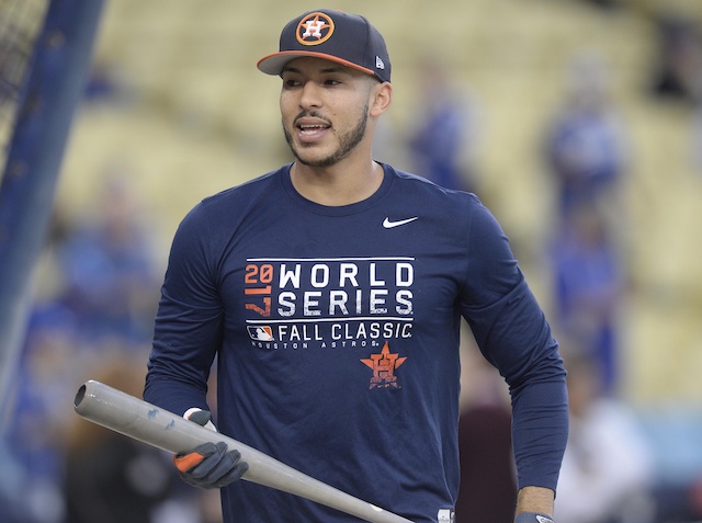 Houston Astros shortstop Carlos Correa during the 2017 World Series