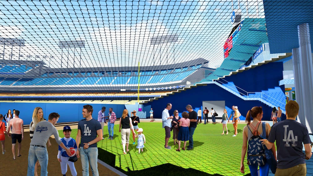 Dodger Stadium renovation rendering, batters eye, center field area