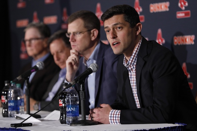 Boston Red Sox officials John Henry, Tom Werner, Samuel H. Kennedy and Chaim Bloom