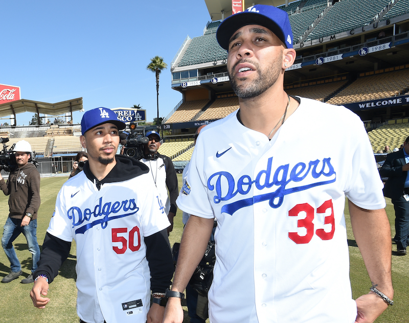 Los Angeles Dodgers teammates Mookie Betts and David Price tour Dodger Stadium