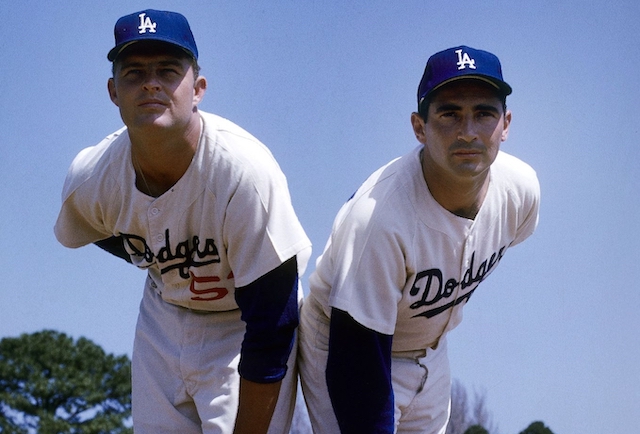 Los Angeles Dodgers starting pitchers Don Drysdale and Sandy Koufax