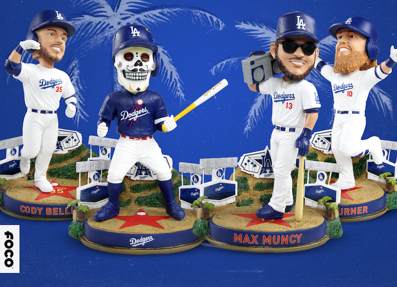 Cody Bellinger, Max Muncy, Justin Turner, FOCO bobbleheads