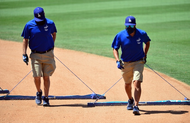 Dodger Stadium grounds crew