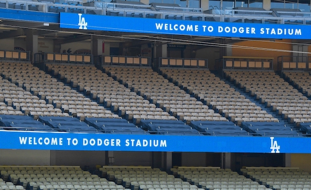 Dodger Stadium sign, field seats, loge seats