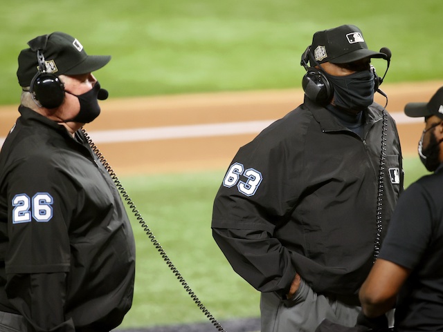 Umpires, replay, challenge, review, 2020 World Series