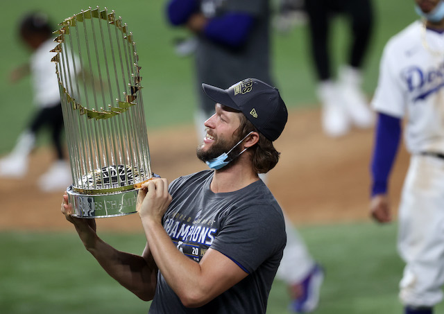 Clayton Kershaw, Dodgers win, 2020 World Series trophy