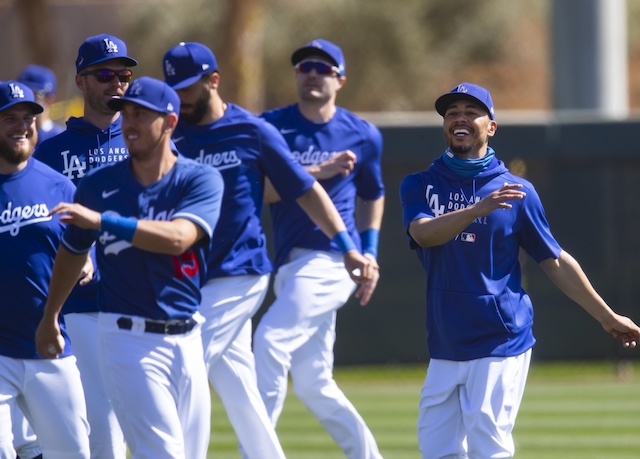 Austin Barnes, Mookie Betts, Max Muncy, AJ Pollock, Edwin Rios, 2021 Spring Training