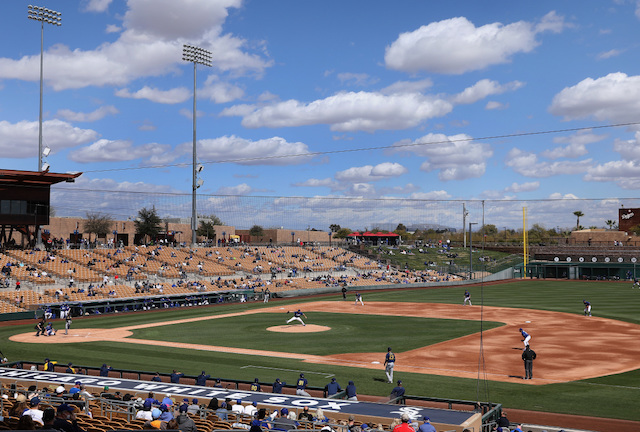 Clayton Kershaw, Camelback Ranch view, 2021 Spring Training