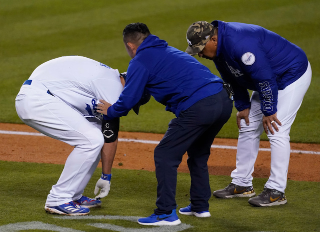 Dave Roberts, Corey Seager, Dodgers trainer