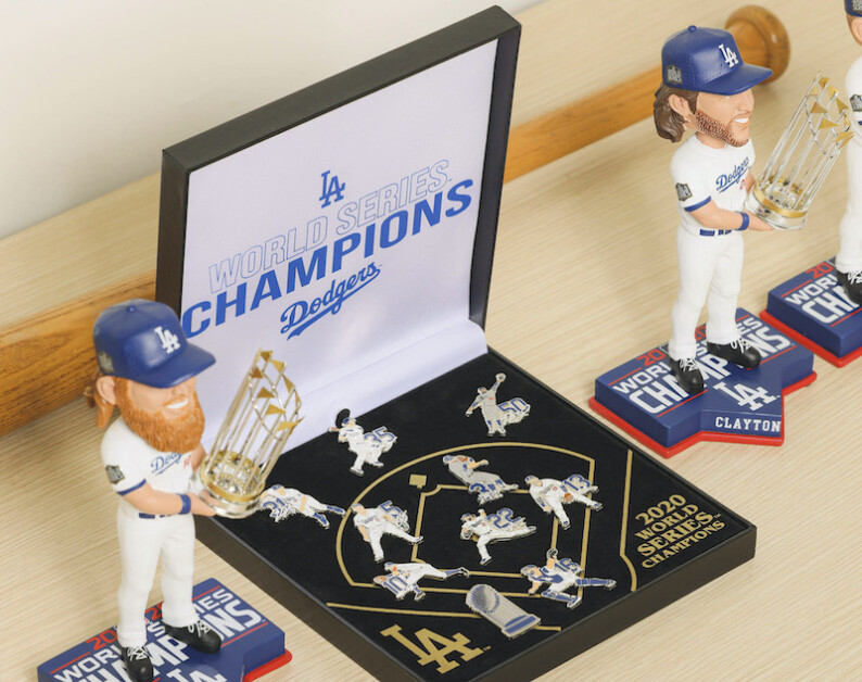 FOCO, Dodgers World Series pins, Clayton Kershaw, Justin Turner, bobbleheads