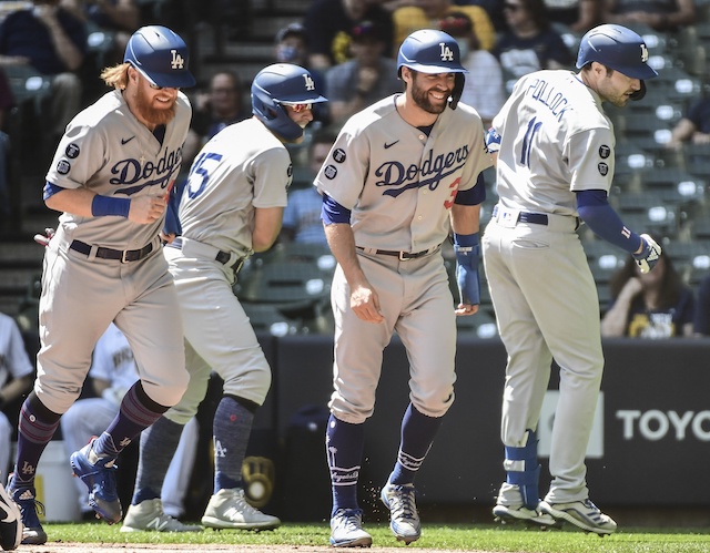 Matt Beaty, AJ Pollock, Chris Taylor, Justin Turner