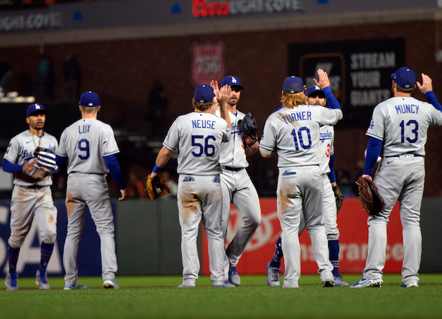 Mookie Betts, Gavin Lux, Max Muncy, Sheldon Neuse, DJ Peters, Chris Taylor, Justin Turner, Dodgers win