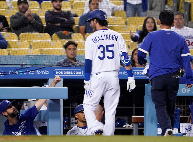 Cody Bellinger, Mookie Betts, Mark Prior, Dodgers trainer