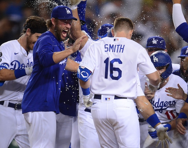 Cody Bellinger, Clayton Kershaw, Will Smith, walk-off win