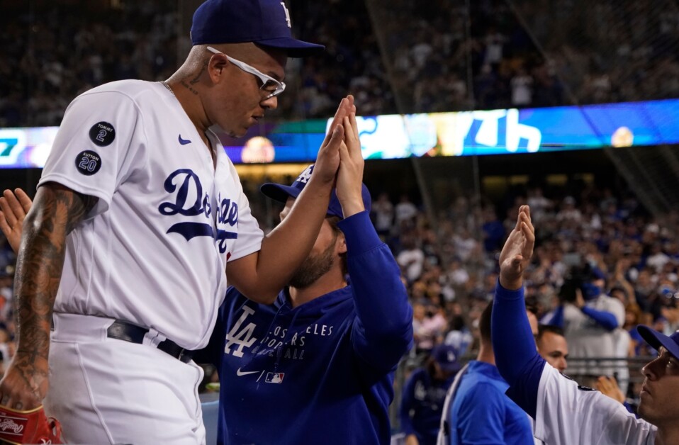 Austin Barnes, Clayton Kershaw, Julio Urias