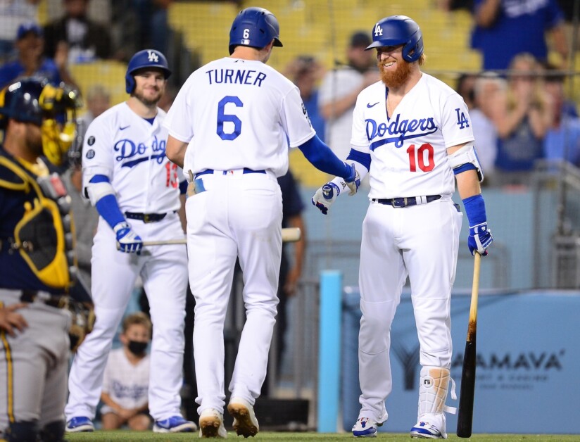 Max Muncy, Justin Turner, Trea Turner