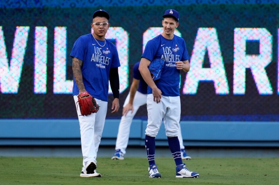 Walker Buehler, Julio Urias, 2021 National League Wild Card Game workout