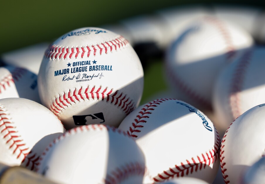 Baseballs, basket, 2022 Spring Training