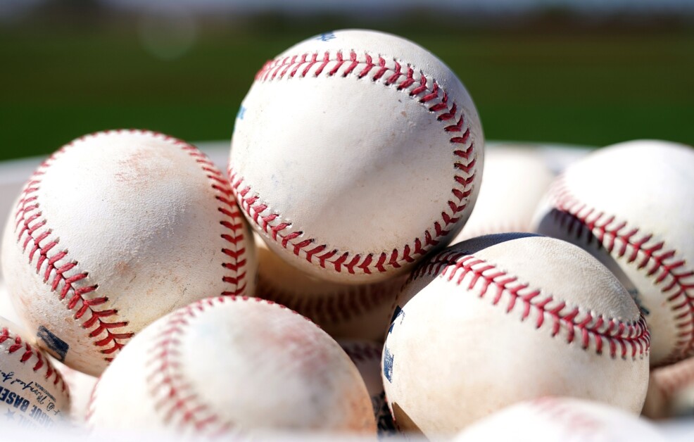 Baseballs, basket, 2022 Spring Training