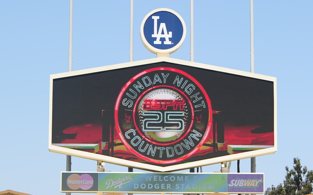 ESPN Sunday Night Baseball, Dodger Stadium video board