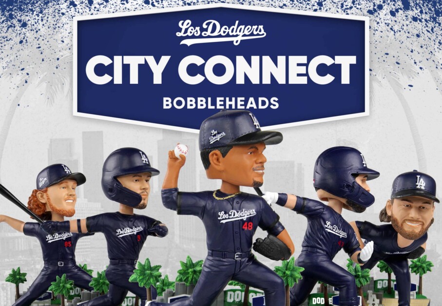 Brusdar Graterol, Craig Kimbrel, Gavin Lux, Dustin May, Edwin Ríos, Dodgers City Connect bobbleheads, FOCO