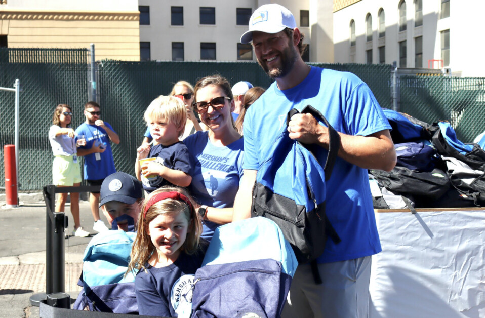 Clayton Kershaw, Ellen Kershaw, Cali Ann, Charley, Cooper, Chance, Back to School Bash, Dream Center