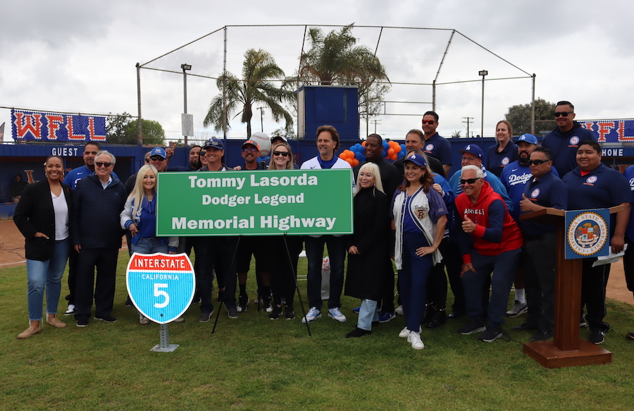 Eric Karros, Laura Lasorda, Tommy Lasorda Memorial Highway