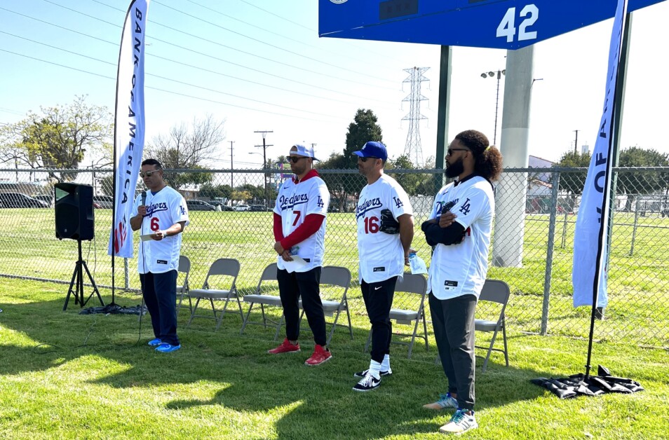 Andre Ethier, Jerry Hairston Jr., Andre Jackson, James Loney, Dodgers Dreamfield, Jackie Robinson Day