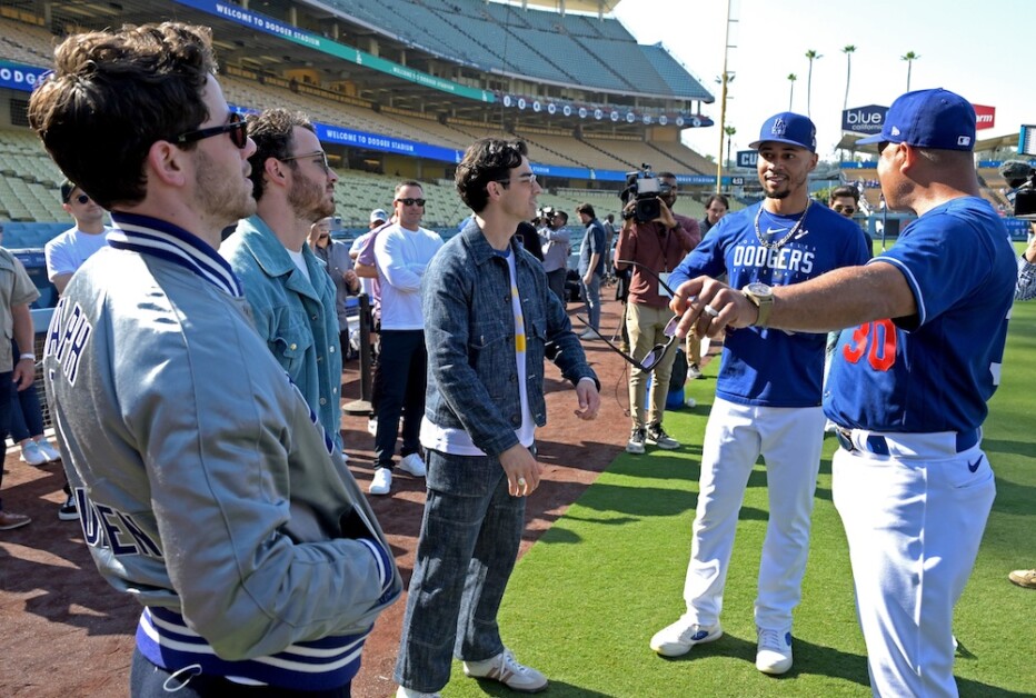 Mookie Betts, Dave Roberts, Jonas Brothers