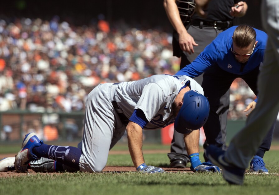 Thomas Albert, Chris Taylor, hit by pitch