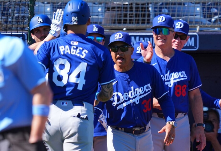 Andy Pages, Dave Roberts, Bob Geren, 2024 Spring Training