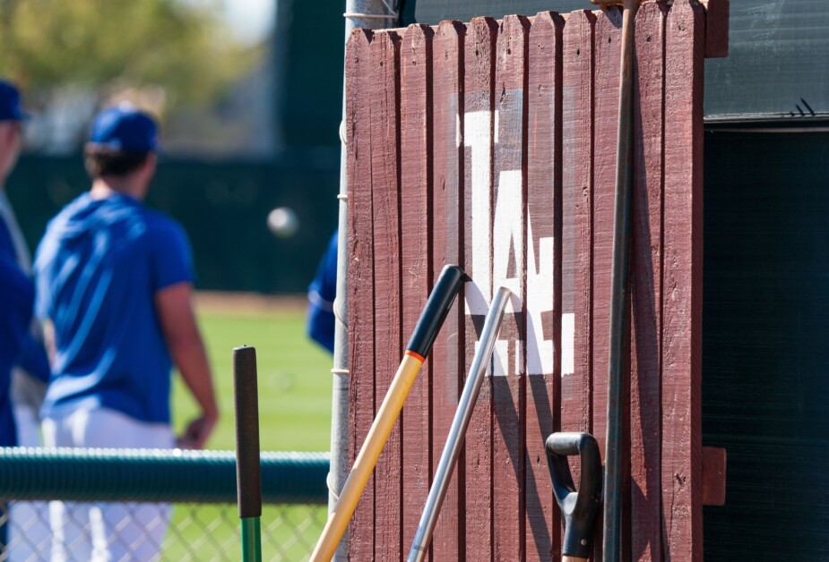 LA logo, mound equipment, Dodgers workout, 2024 Spring Training