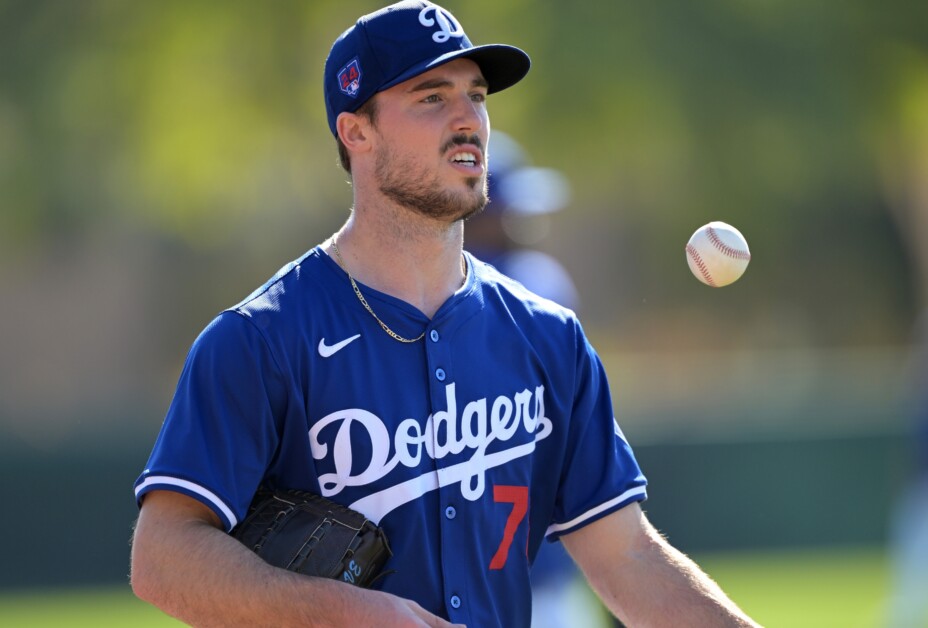 Michael Grove, Dodgers workout, 2024 Spring Training