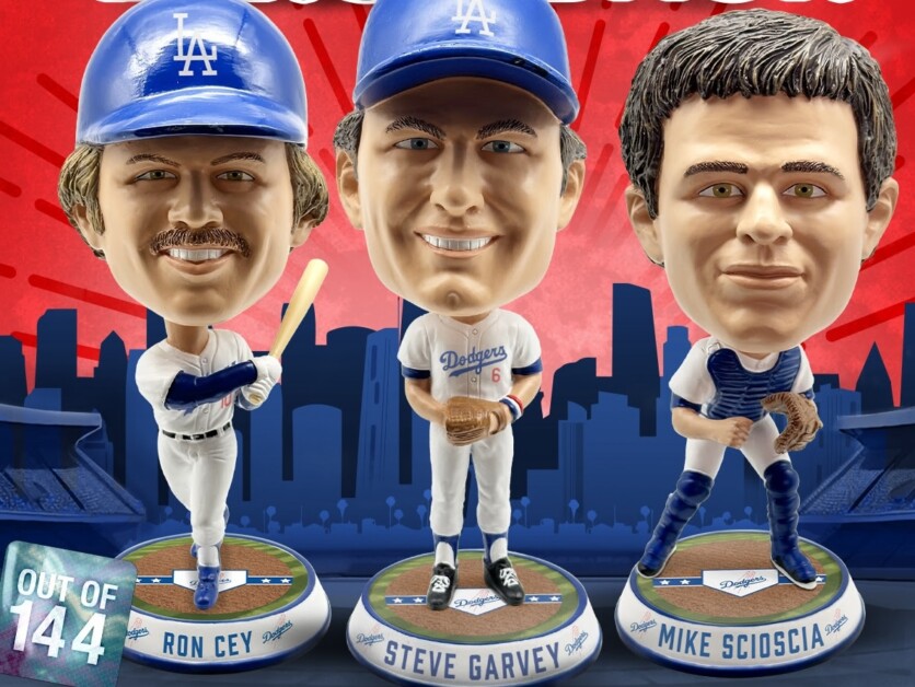 Ron Cey, Steve Garvey, Mike Scioscia, Dodgers bobbleheads, FOCO