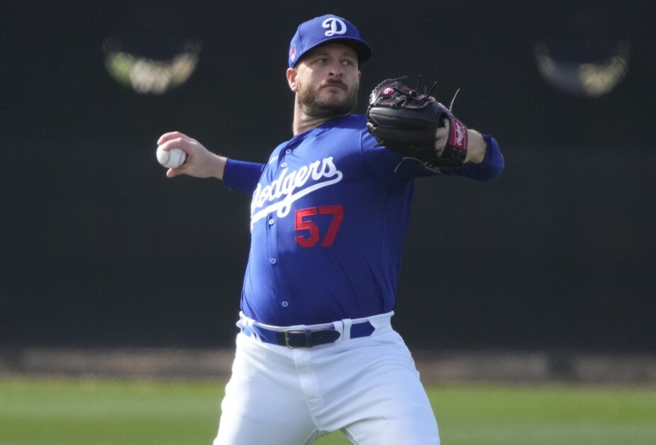 Ryan Brasier, Dodgers workout, 2024 Spring Training