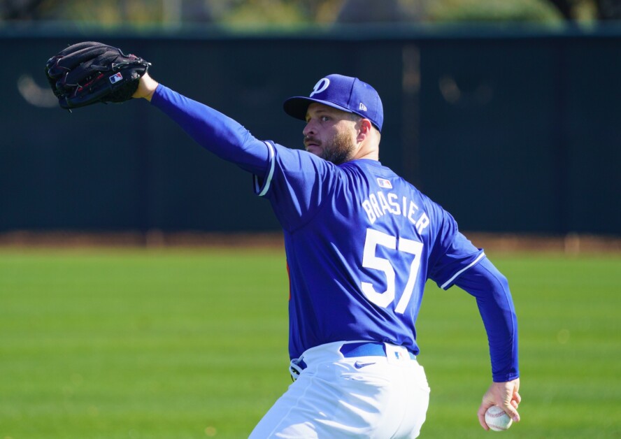 Ryan Brasier, Dodgers workout, 2024 Spring Training