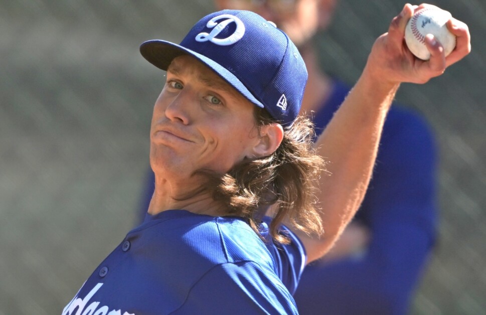 Tyler Glasnow, Dodgers workout, 2024 Spring Training