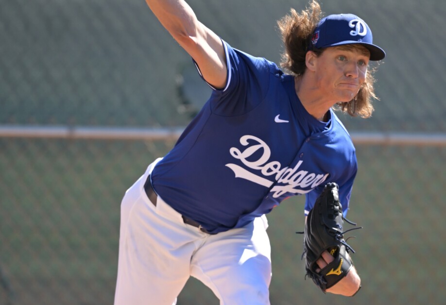 Tyler Glasnow, Dodgers workout, 2024 Spring Training