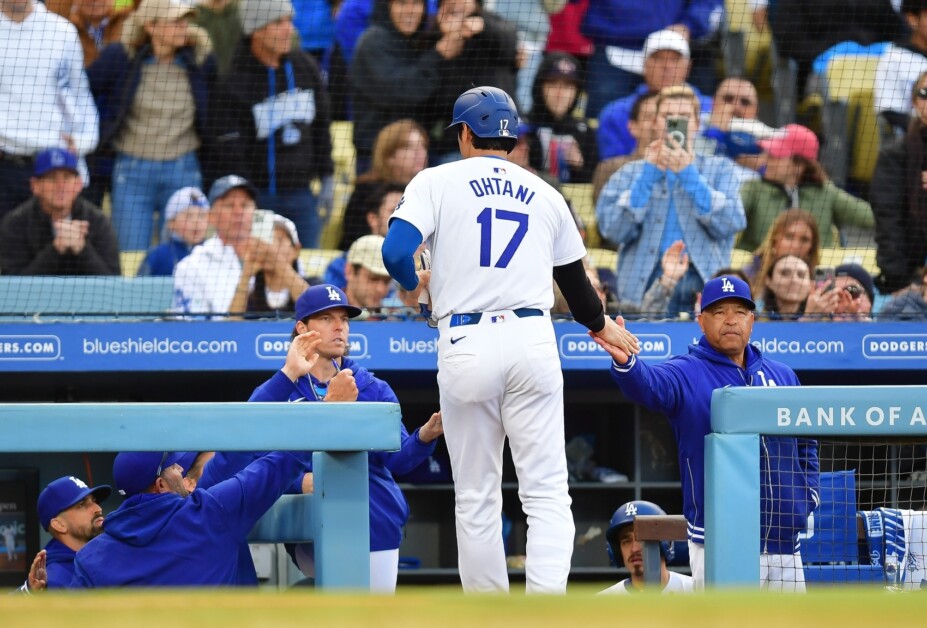 Shohei Ohtani, Danny Lehmann, Robert Van Scoyoc, Dave Roberts