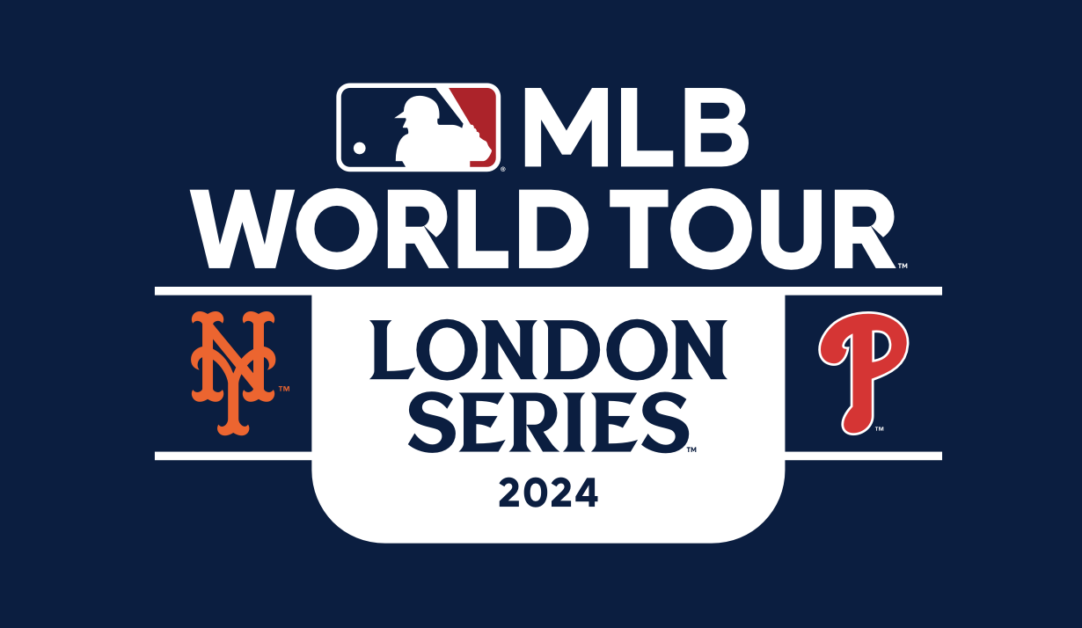 Mets, Phillies, London Series logo, MLB World Tour 2024